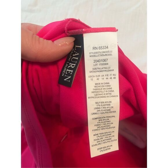 Lauren Ralph Lauren. Beach Club Solids Ruched Strapless One Piece NEW NWT - Picture 11 of 11